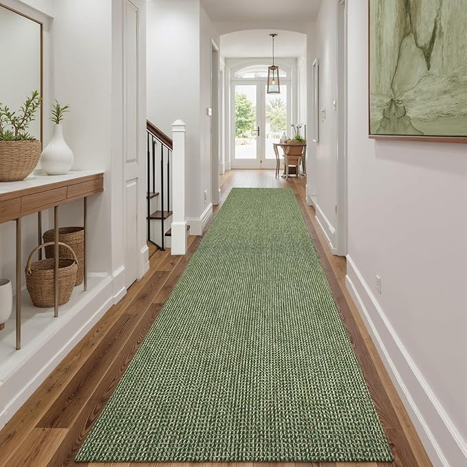 Uphome Kitchen Runner Rug, Low Pile Woven Cotton Modern Carpet Runners - Image 2