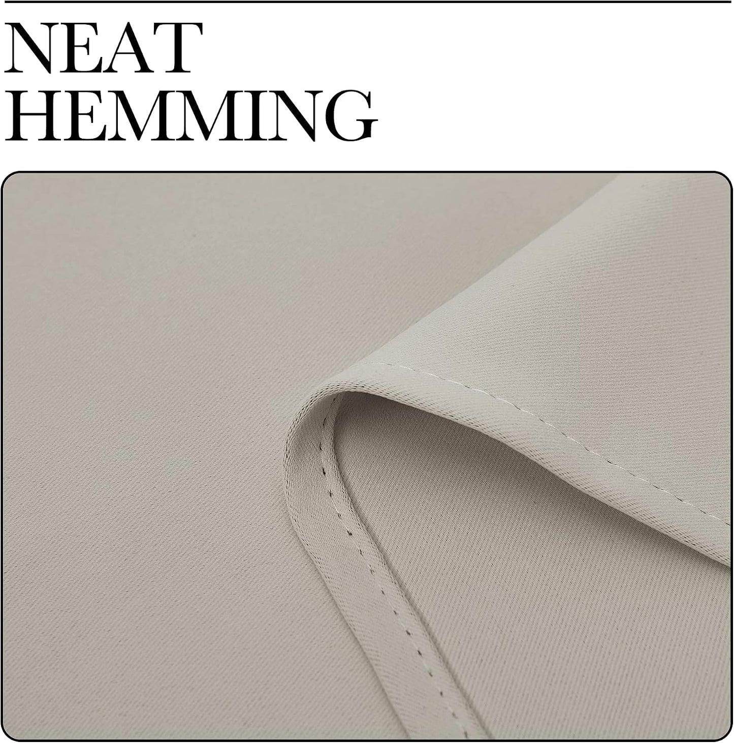 NICETOWN Kitchen Curtains for Decoration, Thermal Insulated Grommet Room Darkening Draperies/Panels for Laundry (Natural, 2 Panels, W42 x L48 inches)