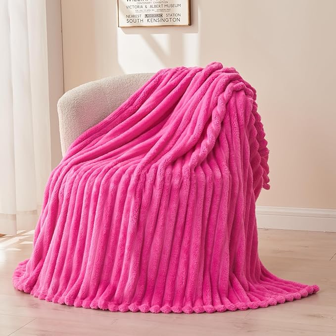 NEWCOSPLAY Super Soft Queen Blanket Hot Pink Premium Silky Flannel Fleece 3D - Image 9