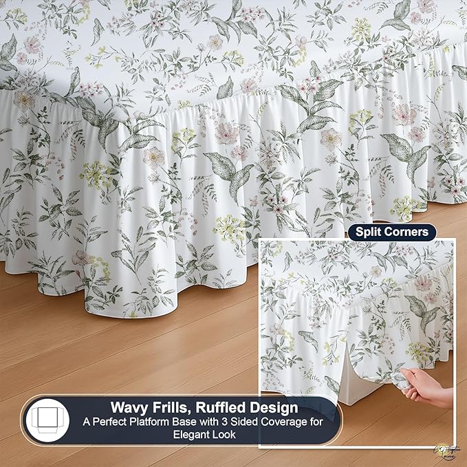 Cottington Lane Ruffled Bed Skirt Twin Size - Image 7