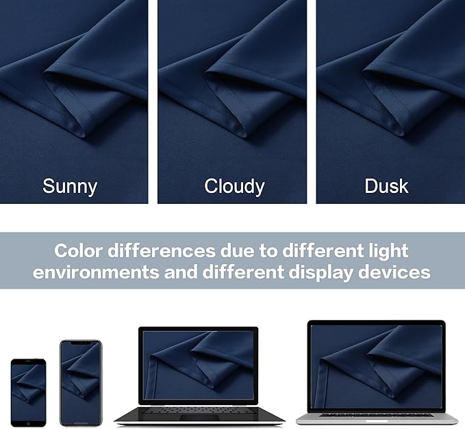 DUALIFE Navy Thermal Insulated Blackout Curtains - Image 5