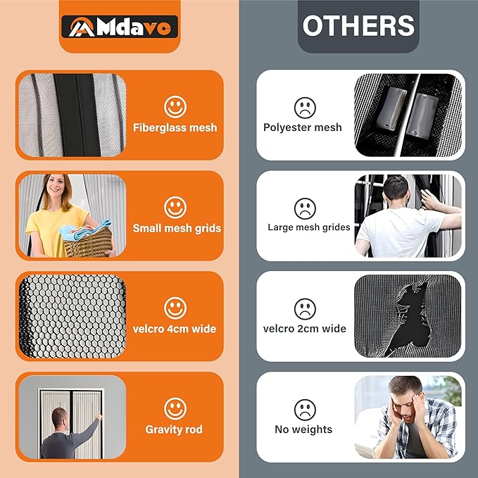 Magnetic Screen Door, Fit Door Size 35 x 80 Inches, Screen Doors - Image 5