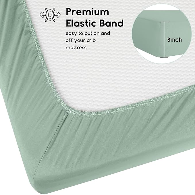 Yoofoss Baby Crib Sheets for Boys Girls, Fitted Crib Sheet 2 Pack for Standard - Image 3
