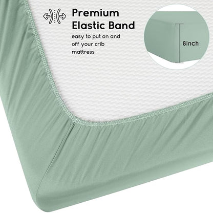 Yoofoss Baby Crib Sheets for Boys Girls, Fitted Crib Sheet 2 Pack for Standard - Image 3
