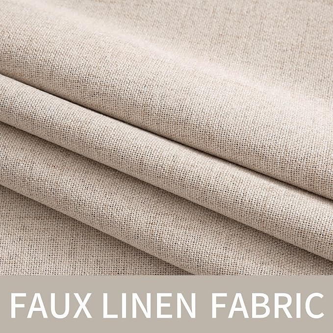 MIULEE Linen Textured Curtains for Bedroom Solid 100% Blackout Thermal - Image 5