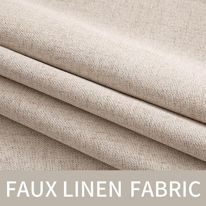 MIULEE Linen Textured Curtains for Bedroom Solid 100% Blackout Thermal - Image 5