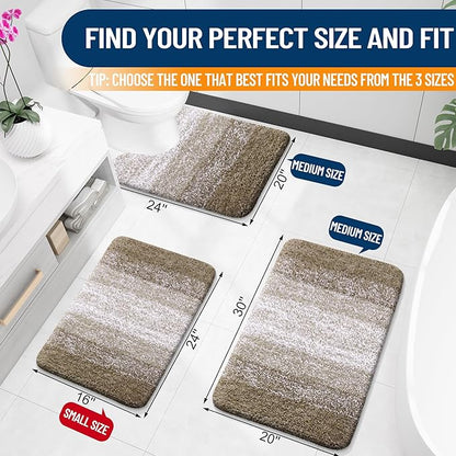 OLANLY Bathroom Rugs Mat 24x16, Extra Soft Absorbent Microfiber Bath Rugs - Image 2
