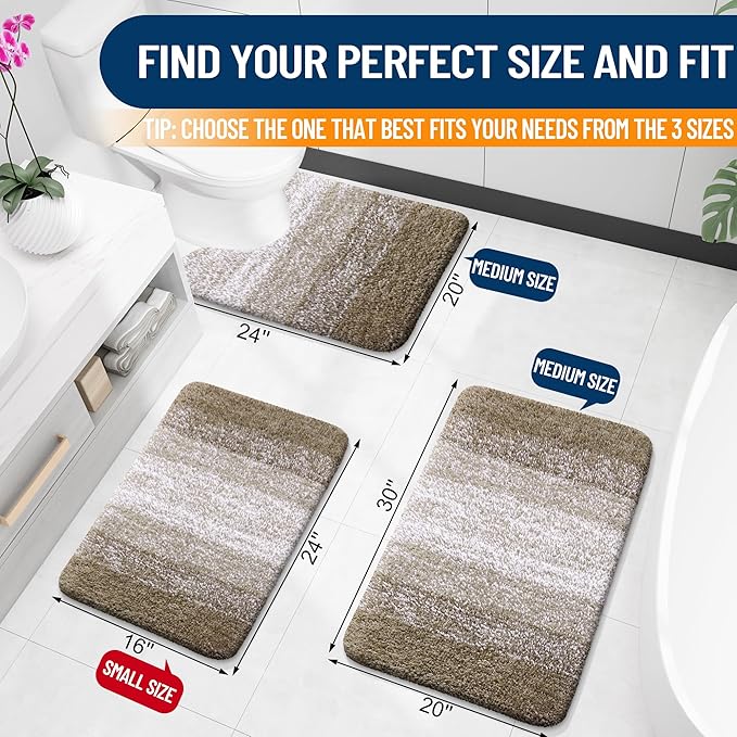 OLANLY Bathroom Rugs Mat 30x20, Extra Soft Absorbent Microfiber Bath Rugs - Image 2