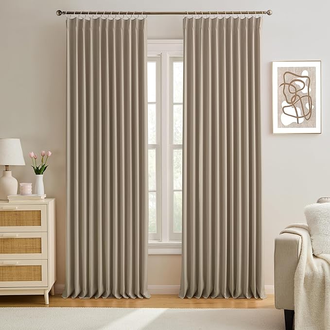 KEQIAOSUOCAI Pleated Blackout Curtain Drapes by KEQIAOSUOCAI