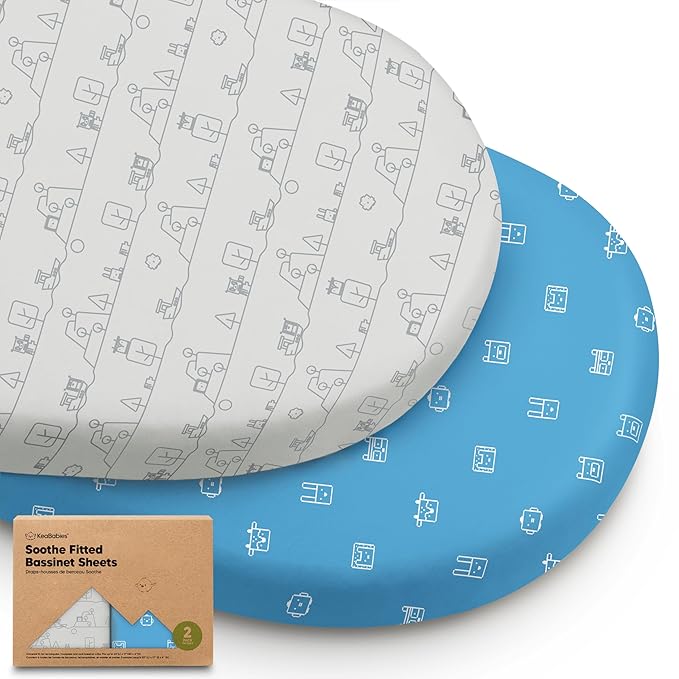 2-Pack Organic Bassinet Sheets for Girls, Boys by KeaBabies