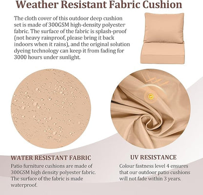 Waterproof Outdoor Chair Cushion Set of 4, Outdoor Cushions - Image 4