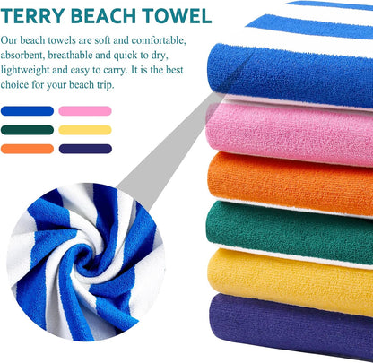 genovega 6 packs oversized 72x40 inch stripe beach, side view