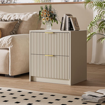 maisonaria fluted nightstands set of 2 with 2 on a desk or shelf