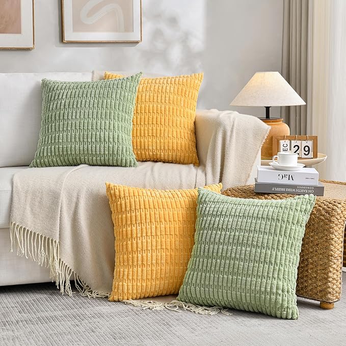 Fancy Homi Set of 4 Spring Boho Decorative Throw Pillow Covers 22x22 Inch - Image 7