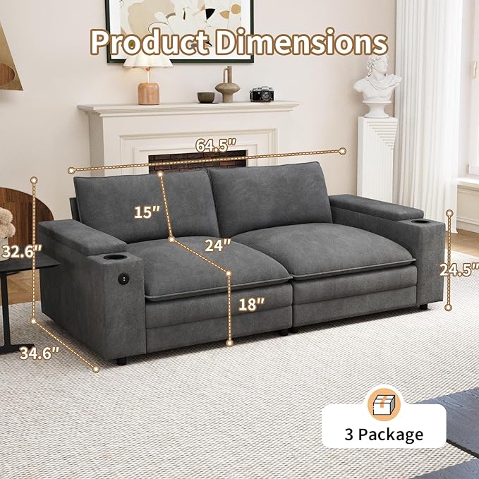 81.5" Loveseat Cloud Sofa Couch - Image 2