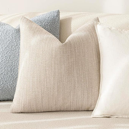 Foindtower Set of 2 Decorative Textured Burlap Linen Throw Pillow Covers - Image 4