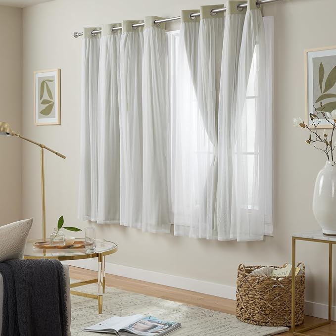 TOWN & COUNTRY LUXE Talia Double Layer Indoor Curtains, Sheer and Room - Image 3