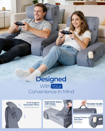 kayfia reading pillow, 30-90° stepless adjust angle &, side view