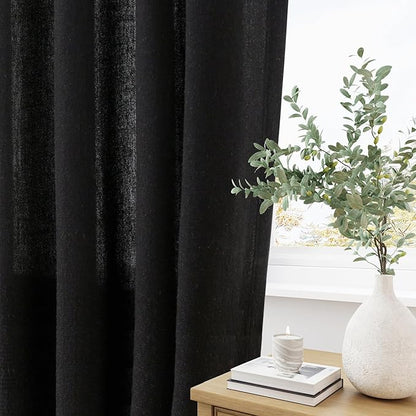 Black Pinch Pleated 90 Inch Curtains 2 Panels - Image 5