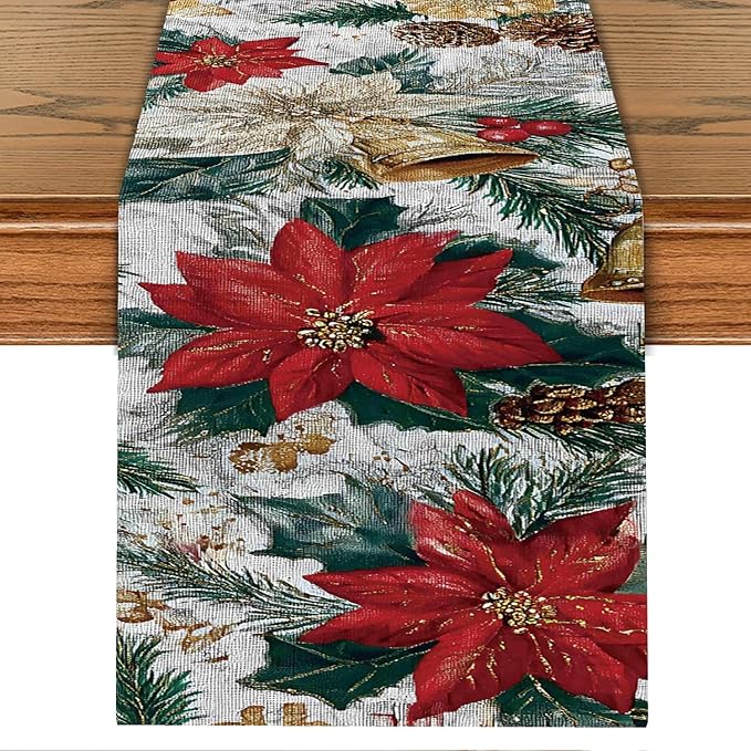 Christmas Table Runner – 13x72 Inch Holiday Table Decor by THISFIND
