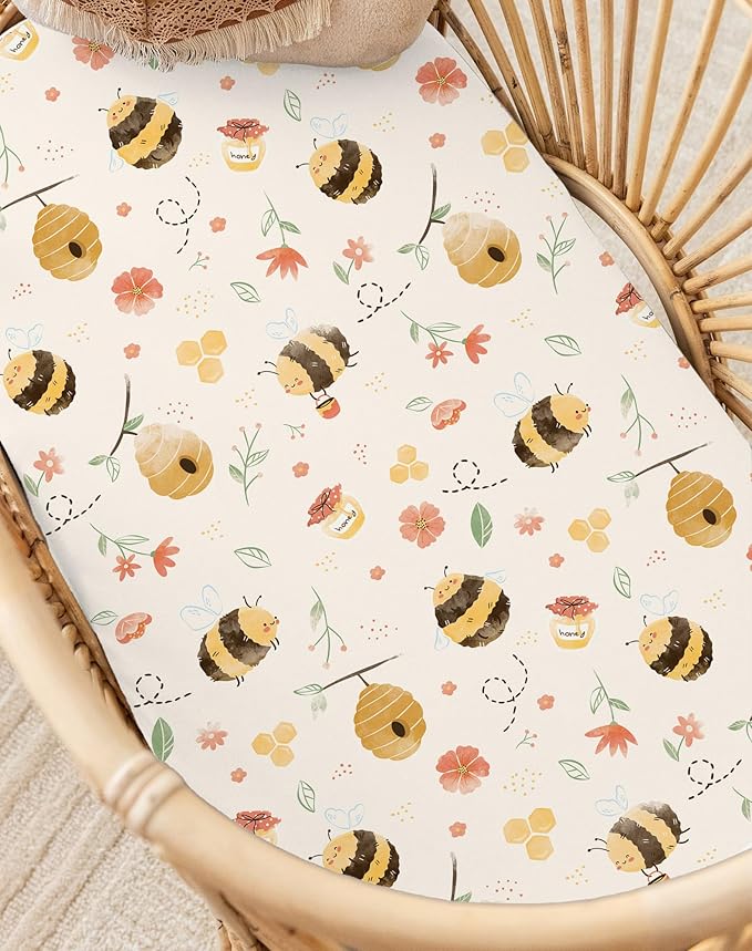 Bassinet Sheets for Baby Girls Boys 2 Pack, Fitted Baby Mattress Sheet for - Image 7