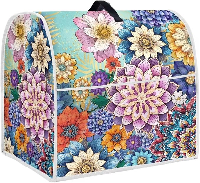 Kitchen Stand Mixer Covers Boho Mandala Flower Mixer Cover Dust Cover Washable by HUISEFOR
