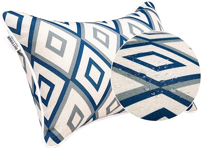 JMGBird Outdoor Pillows Waterproof Set of 2 Outdoor Lumbar Pillows - Image 4