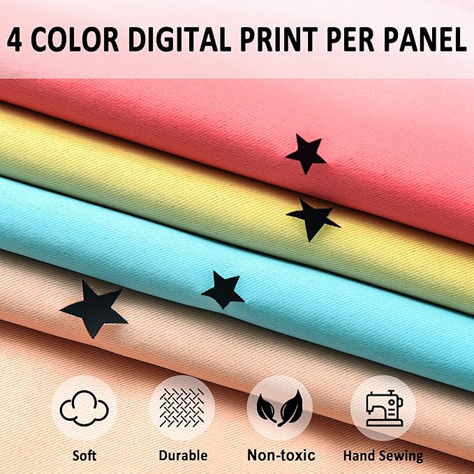 Kinryb Rainbow Star Cutout Curtains - Image 9