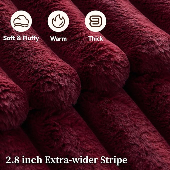 Fluffy Faux Fur Throw Blanket King Size, Thick 1000GSM Soft Cozy Throw Blankets - Image 3