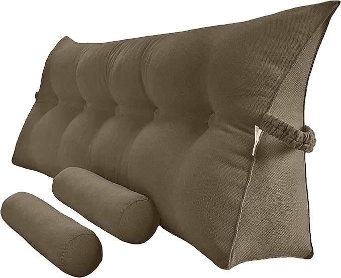 Triangular Reading Bed Rest Pillow Large Bolster Cushion Headboard Backrest by PEACHWELL
