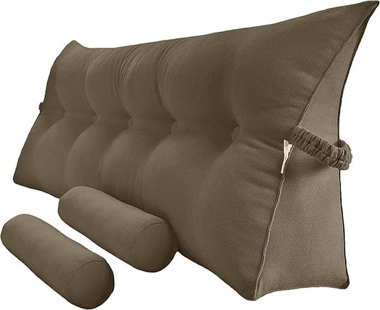 Triangular Reading Bed Rest Pillow Large Bolster Cushion Headboard Backrest by PEACHWELL