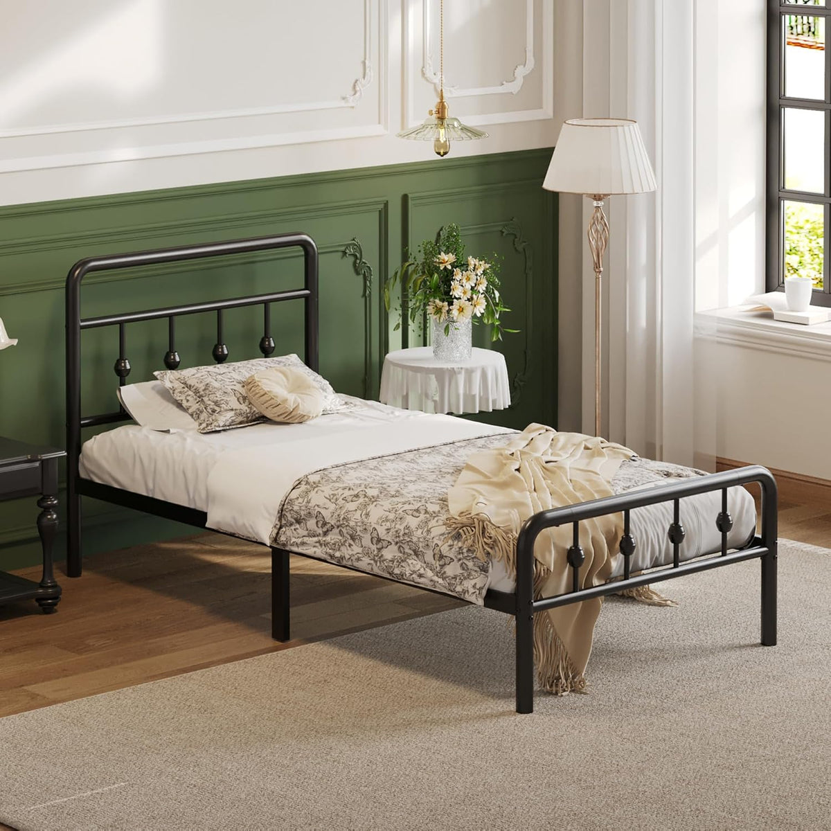 lutown-teen 12 inch twin bed frames with headboard, close-up detail