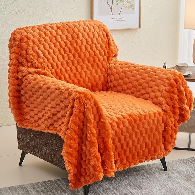 NEWCOSPLAY Super Soft Fall Twin Blanket Orange Premium Silky Flannel Fleece 3D - Image 9