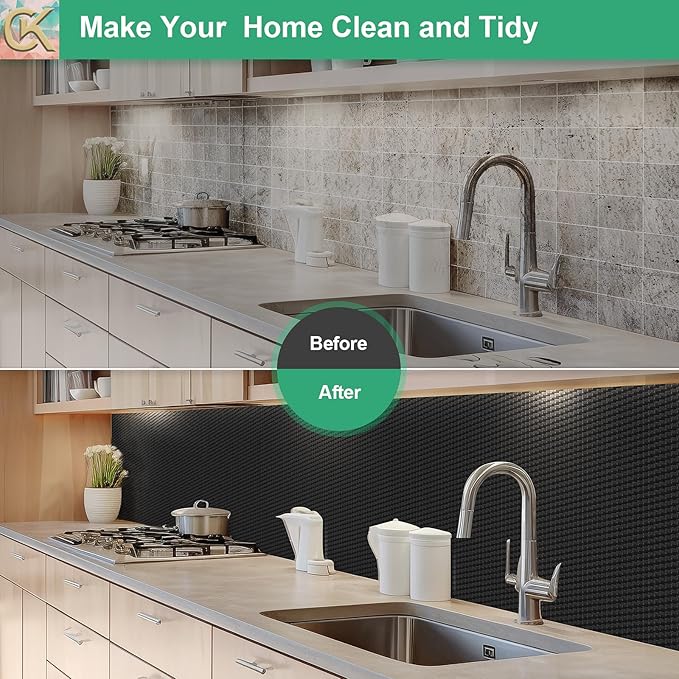 Self-Adhesive Shelf Liner Kitchen Liner, Waterproof Backed Paper Easy Peel and - Image 4