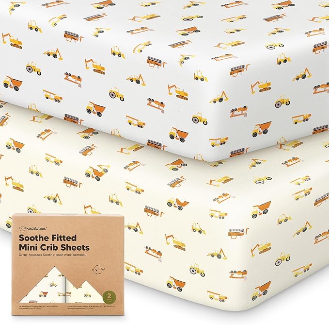 2-Pack Mini Crib Sheets Fitted by KeaBabies