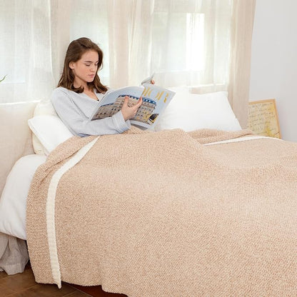 Snuggle Sac Heather Beige Throw Blanket - Image 6