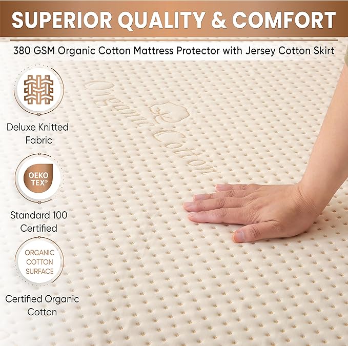 Crib Luxury Organic Cotton Mattress Protector - Image 5