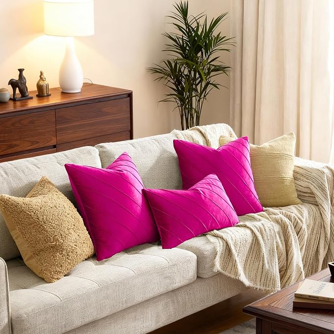 GIGIZAZA Hot Pink Velvet Pillow Covers 12x20 - Image 6