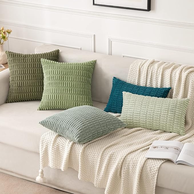 MIULEE Pack of 2 Corduroy Decorative Throw Pillow Covers 16x16 Inch Soft Boho - Image 2