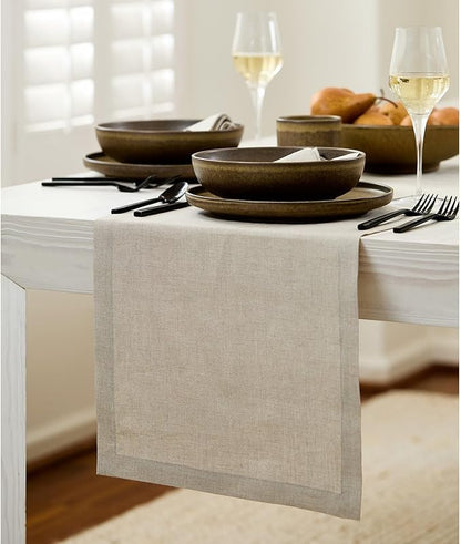 Solino Home Linen Natural Table Runner 90 Inches Long - Image 2