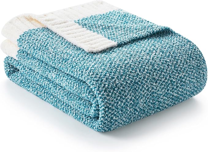 Snuggle Sac Teal Blue Reversible Super Soft Blanket Twin Size - Image 5