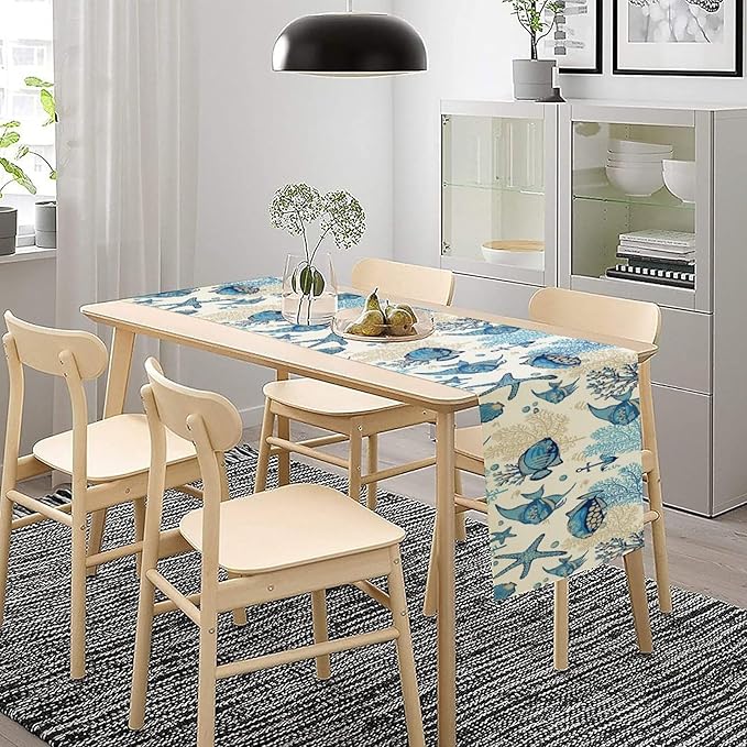 Coral Ocean Fish Table Runner for Kitchen Bedroom Living Room Underwater World - Image 8