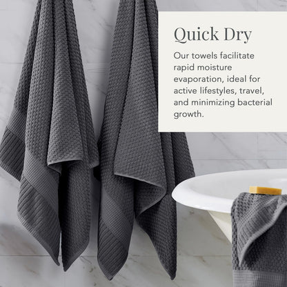 ny loft 100% cotton 6-piece bath towel set, side view