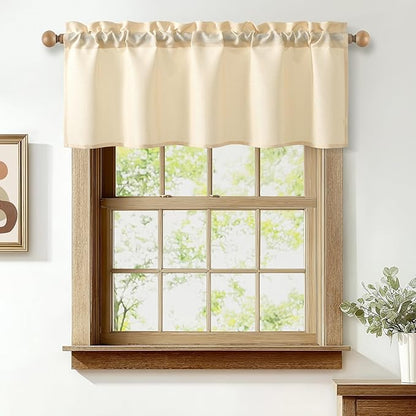 JIUZHEN Faux Linen Window Valance by JIUZHEN