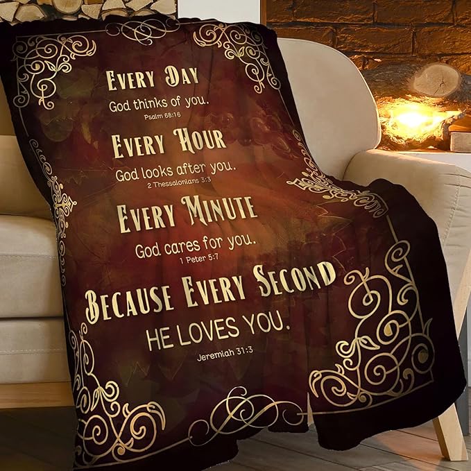 Christian Blanket Religious Throw Blanket Bible verse Quotes Flannel Stuff - Image 6