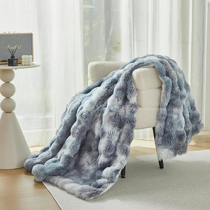 Faux Fur Throw Blanket for Couch Cozy Fuzzy Soft Plush Thick Fluffy Fleece - Image 4