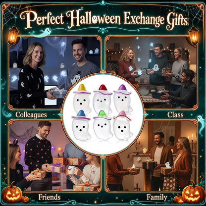100 Sets Halloween Positive Gifts Luminous Ghost Desk Decor Trinkets, Clear