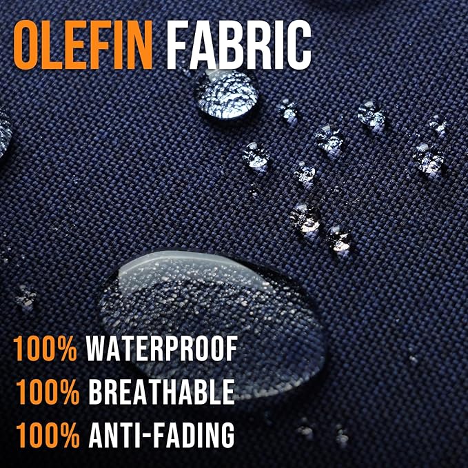 Outdoor Olefin Water-Resistant Deep Seat Cushion Set, Thickened Sofa Chair Pad - Image 7