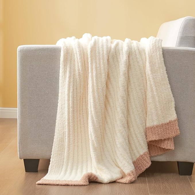 Snuggle Sac Soft King Size Blanket, Cozy Soft Fuzzy Microfiber Knit Stripe - Image 6