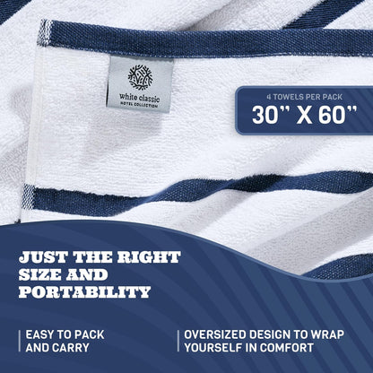 white classic cotton pool towels oversized 30 x, close-up detail
